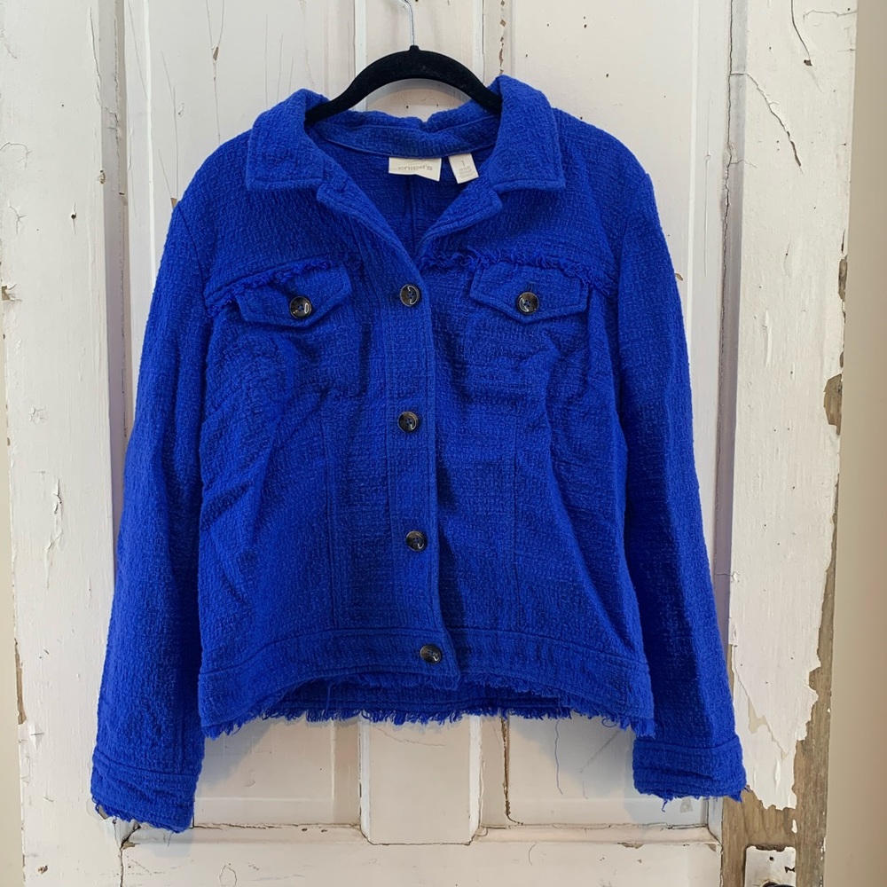 Chico’s Royal Blue Tweed Jacket